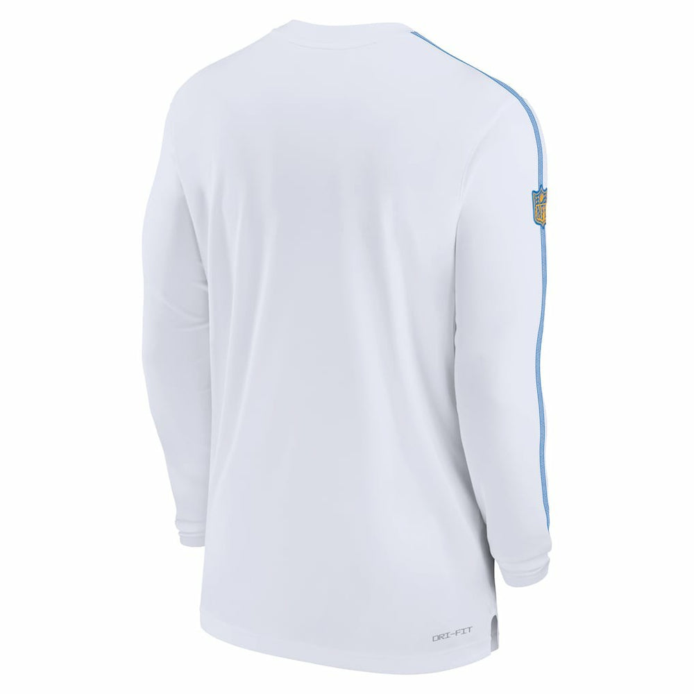 Los Angeles Chargers Sideline Coach UV Performance Long Sleeve T-Shirt White