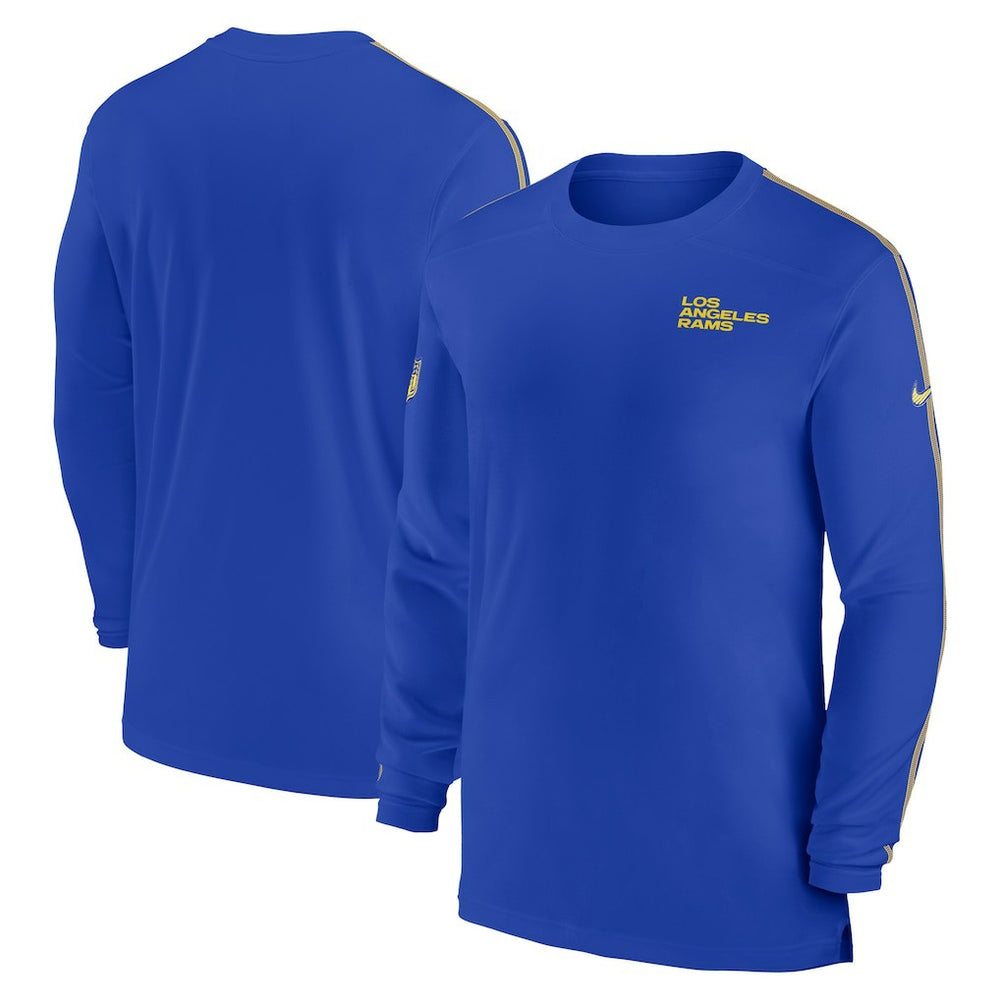 Los Angeles Rams Sideline Coach UV Performance Long Sleeve T-Shirt Royal