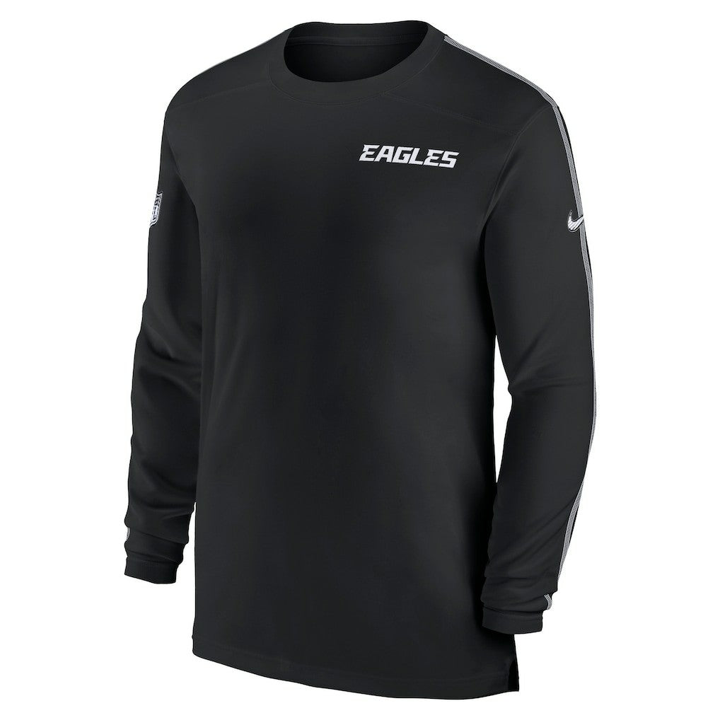 Philadelphia Eagles Sideline Coach UV Performance Long Sleeve T-Shirt Black