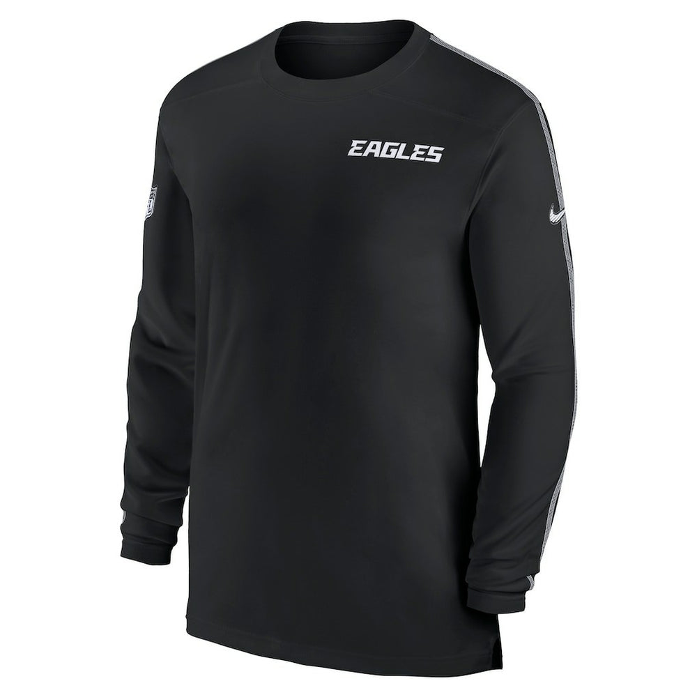 Philadelphia Eagles Sideline Coach UV Performance Long Sleeve T-Shirt Black