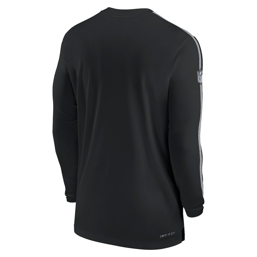 Philadelphia Eagles Sideline Coach UV Performance Long Sleeve T-Shirt Black