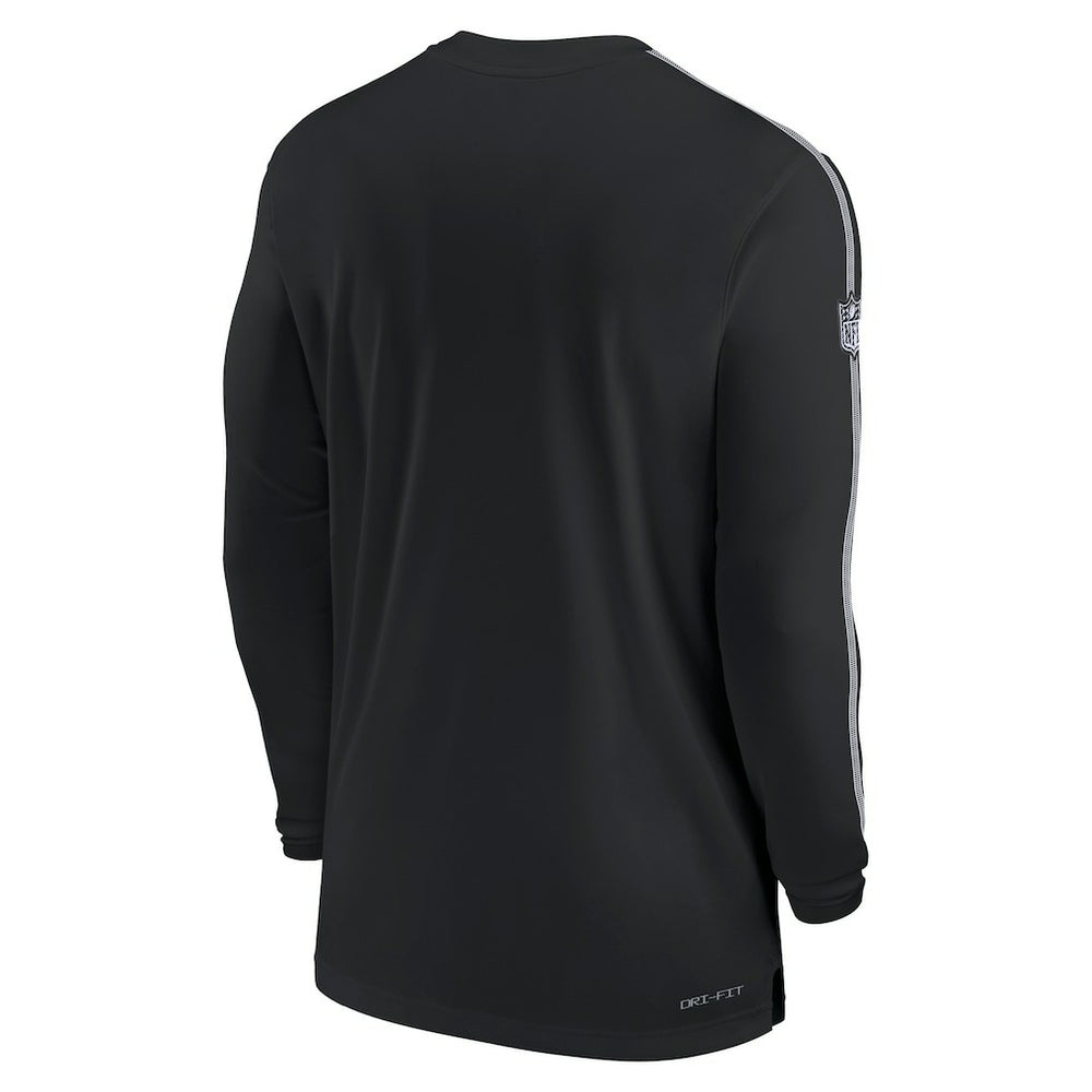 Philadelphia Eagles Sideline Coach UV Performance Long Sleeve T-Shirt Black