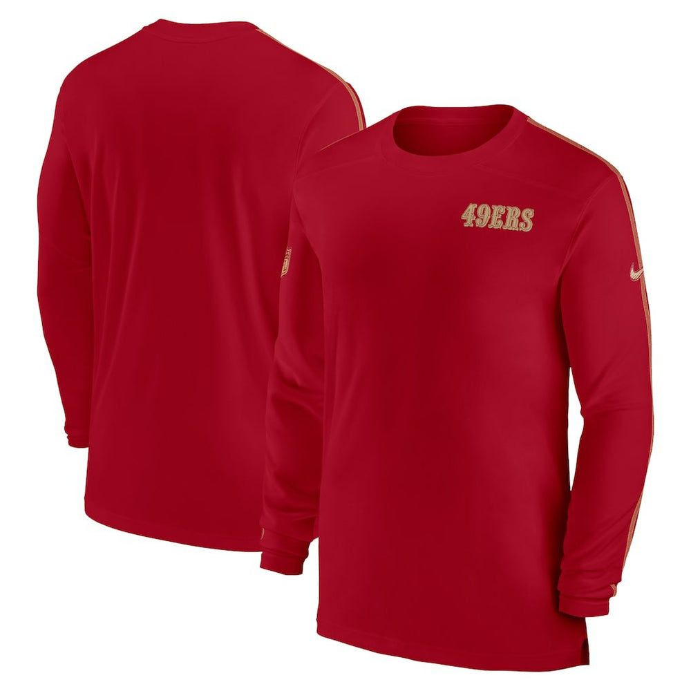 San Francisco 49ers Sideline Coach UV Performance Long Sleeve T-Shirt Scarlet