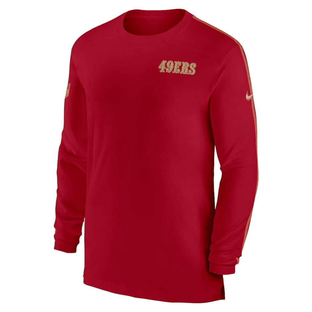 San Francisco 49ers Sideline Coach UV Performance Long Sleeve T-Shirt Scarlet