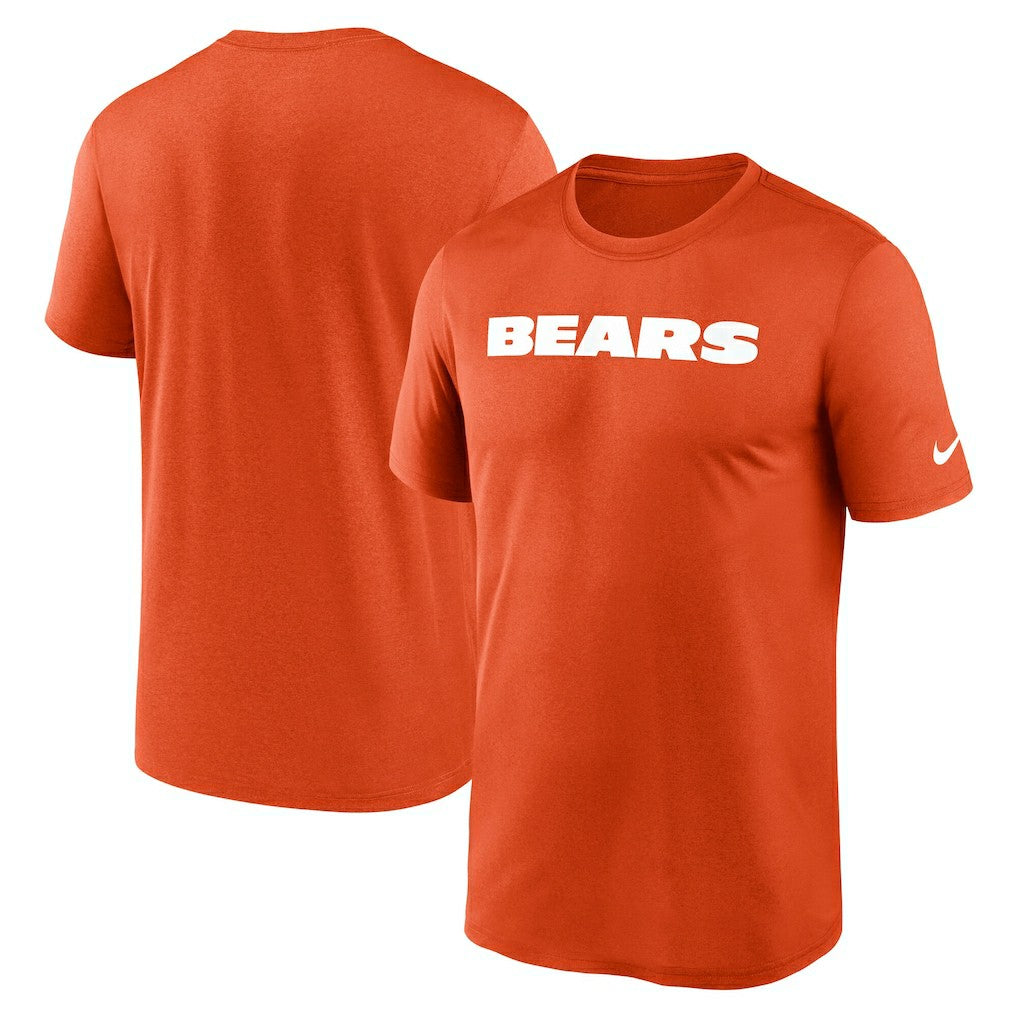 Chicago Bears Primetime Legend Wordmark Performance T-Shirt Orange