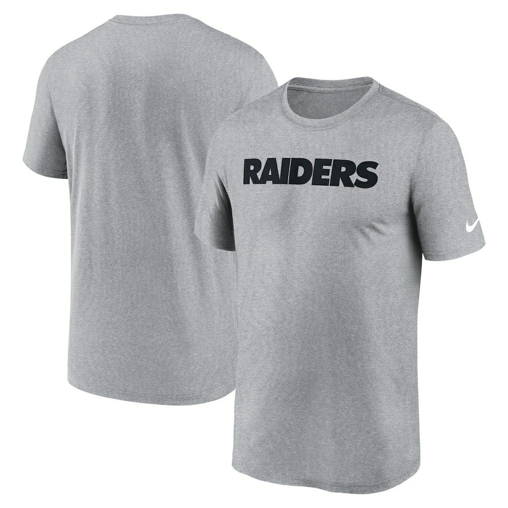 Las Vegas Raiders Primetime Legend Wordmark Performance T-Shirt Heather Gray