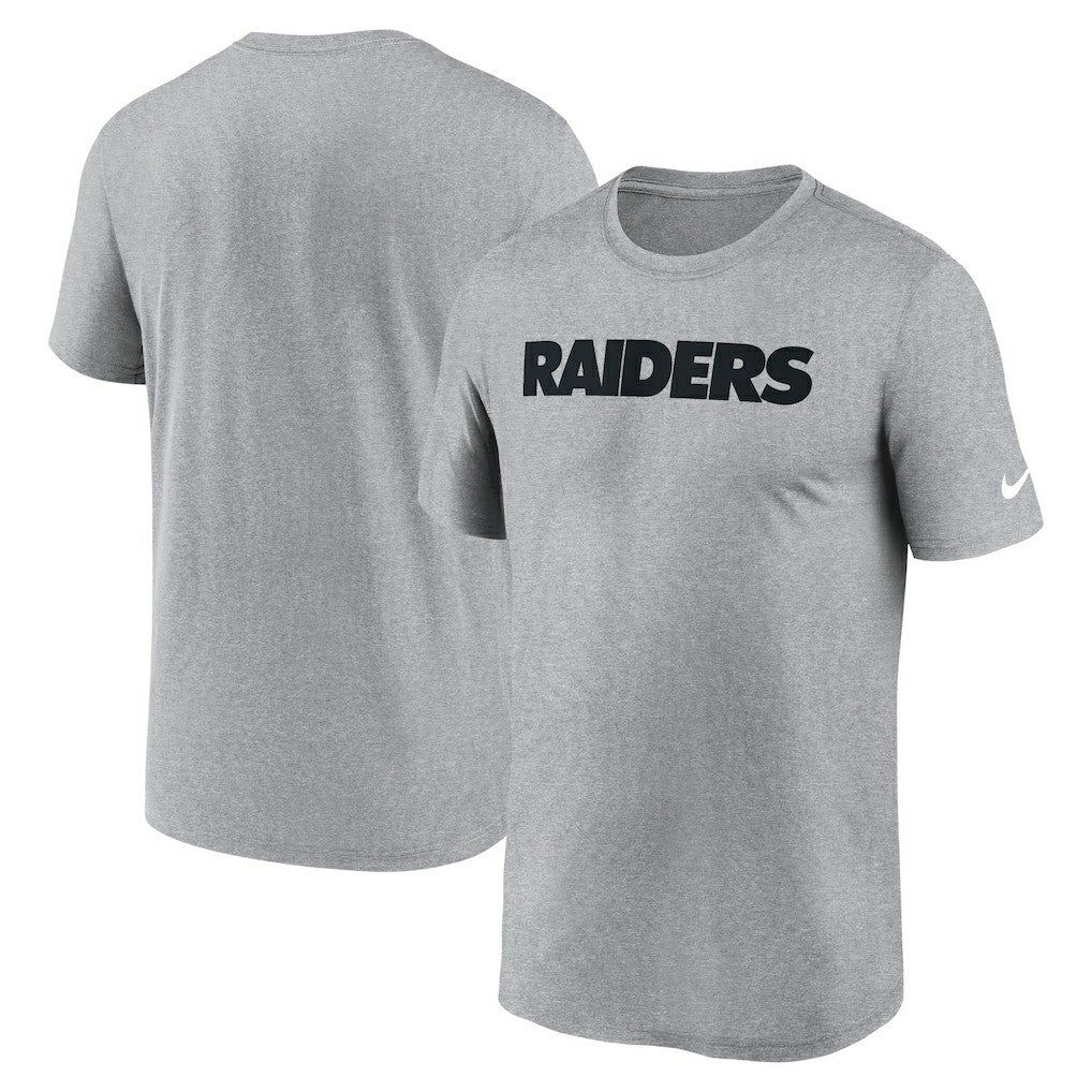 Las Vegas Raiders Primetime Legend Wordmark Performance T-Shirt Heather Gray