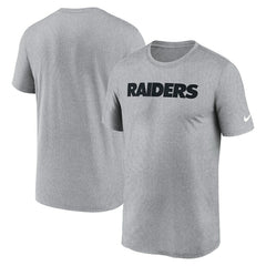 Las Vegas Raiders Primetime Legend Wordmark Performance T-Shirt Heather Gray