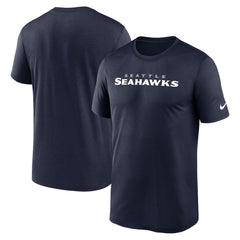 Seattle Seahawks Primetime Legend Wordmark Performance T-Shirt College Navy