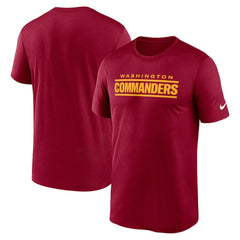 Washington Commanders Primetime Legend Wordmark Performance T-Shirt Burgundy