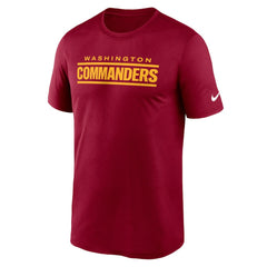 Washington Commanders Primetime Legend Wordmark Performance T-Shirt Burgundy