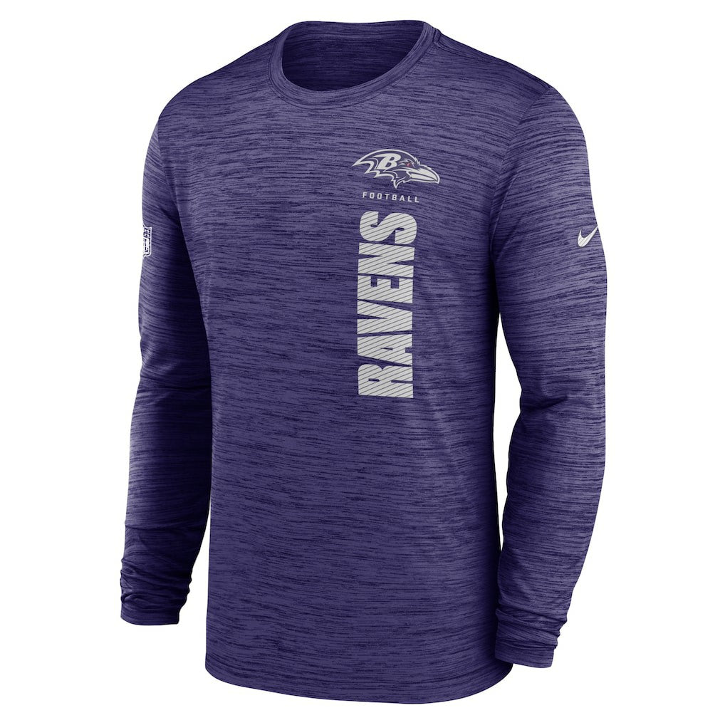 Baltimore Ravens Sideline Velocity Dri-FIT Long Sleeve T-Shirt Purple