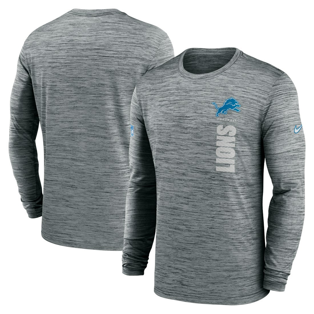 Detroit Lions Sideline Velocity Dri-FIT Long Sleeve T-Shirt Gray