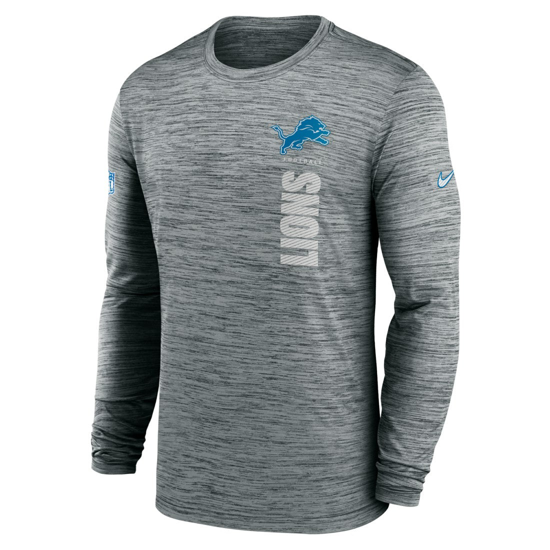 Detroit Lions Sideline Velocity Dri-FIT Long Sleeve T-Shirt Gray