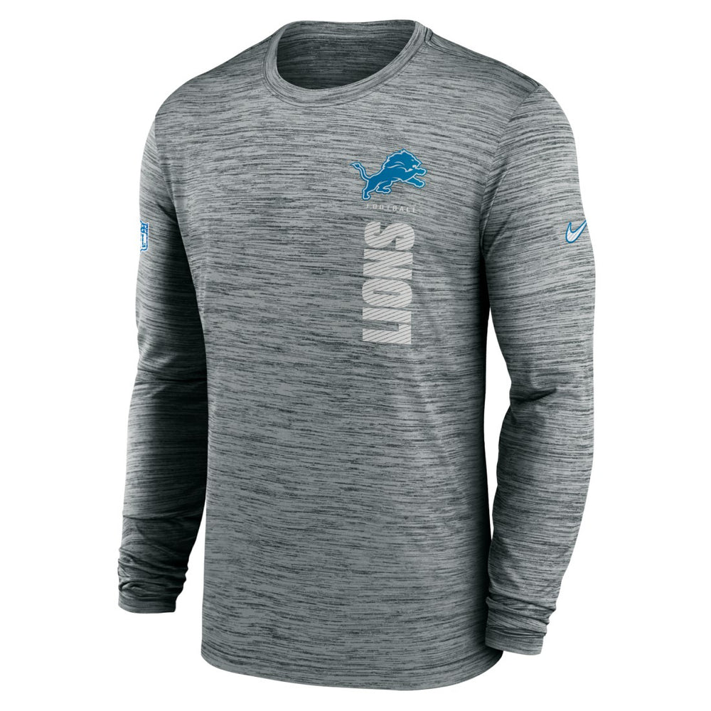 Detroit Lions Sideline Velocity Dri-FIT Long Sleeve T-Shirt Gray