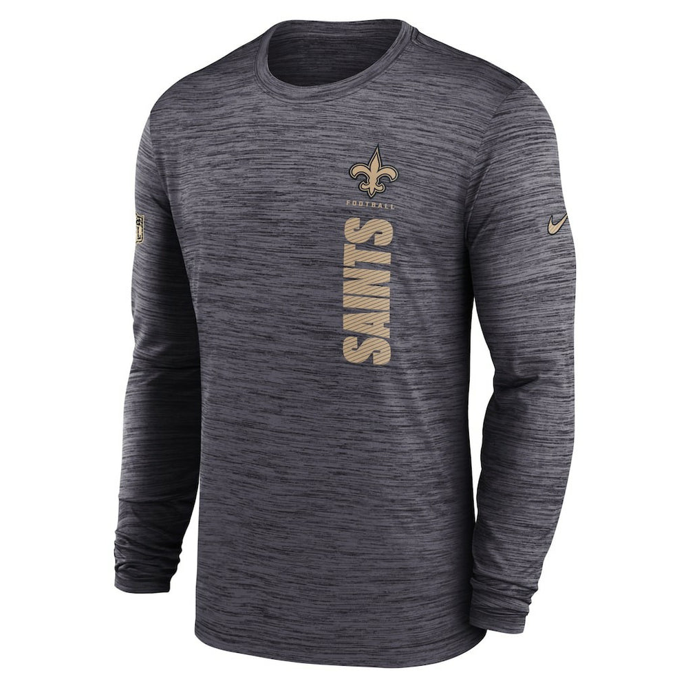 New Orleans Saints Sideline Velocity Dri-FIT Long Sleeve T-Shirt Black