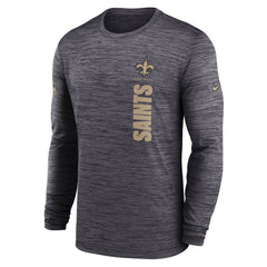 New Orleans Saints Sideline Velocity Dri-FIT Long Sleeve T-Shirt Black