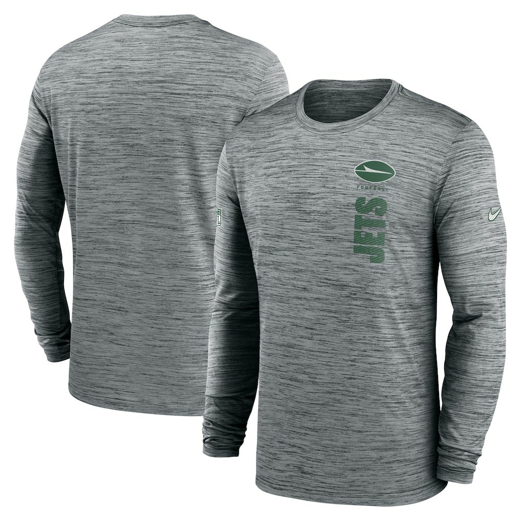New York Jets Sideline Velocity Dri-FIT Long Sleeve T-Shirt Gray
