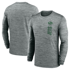 New York Jets Sideline Velocity Dri-FIT Long Sleeve T-Shirt Gray