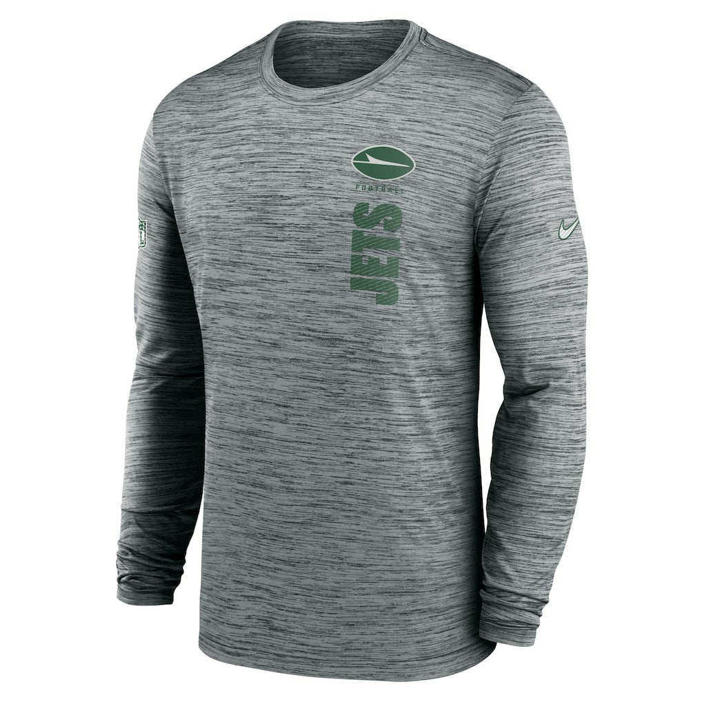New York Jets Sideline Velocity Dri-FIT Long Sleeve T-Shirt Gray