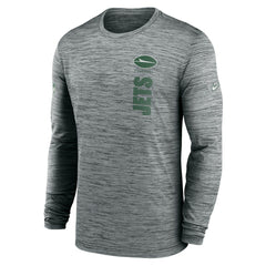 New York Jets Sideline Velocity Dri-FIT Long Sleeve T-Shirt Gray