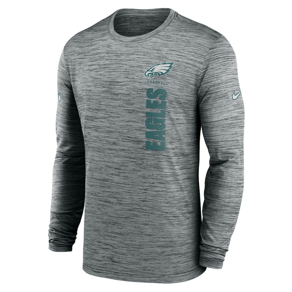 Philadelphia Eagles Sideline Velocity Dri-FIT Long Sleeve T-Shirt Gray