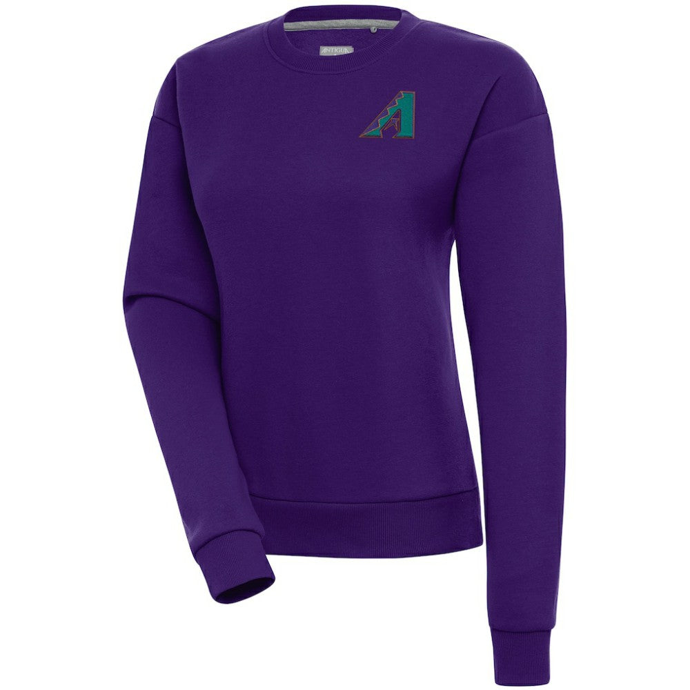 Arizona Diamondbacks Antigua Women's Cooperstown Victory Crewneck Pullover Sweatshirt - Purple Pullover