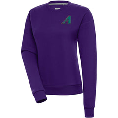 Arizona Diamondbacks Antigua Women's Cooperstown Victory Crewneck Pullover Sweatshirt - Purple Pullover