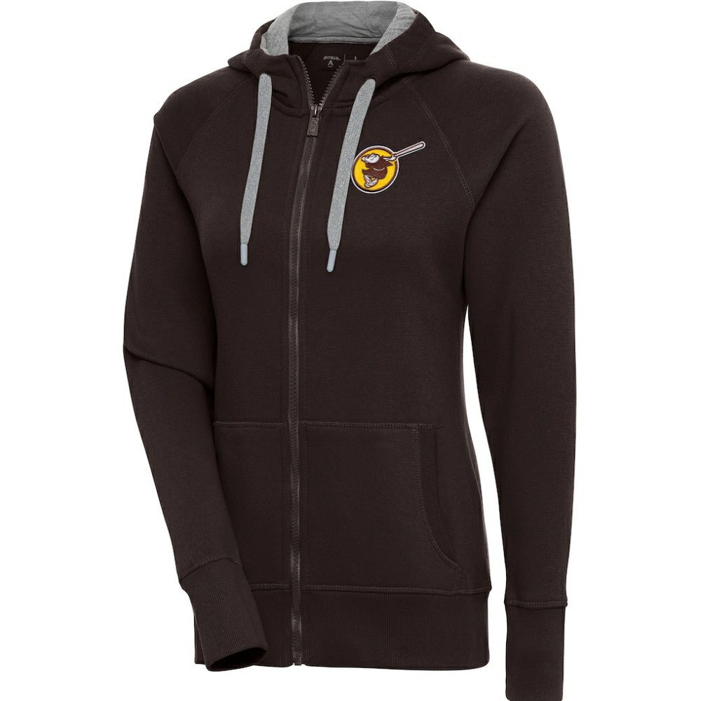 San Diego Padres Antigua Women's Cooperstown Victory Full-Zip Hoodie - Brown Hoodies