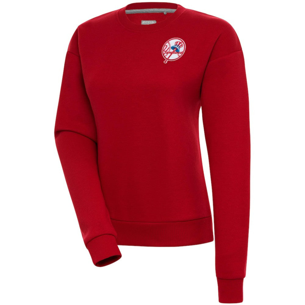 New York Yankees Antigua Women's Cooperstown Victory Crewneck Pullover Sweatshirt - Red Pullover