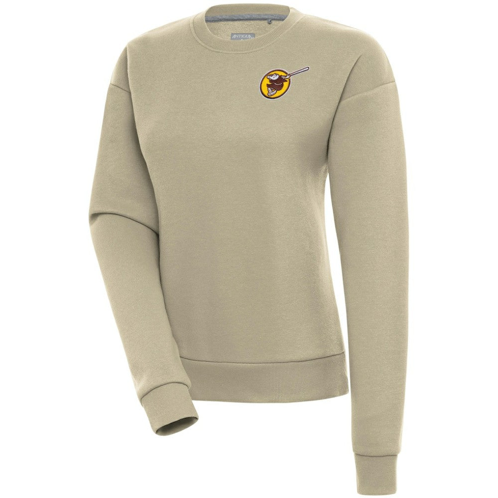 San Diego Padres Antigua Women's Cooperstown Victory Crewneck Pullover Sweatshirt - Khaki Pullover
