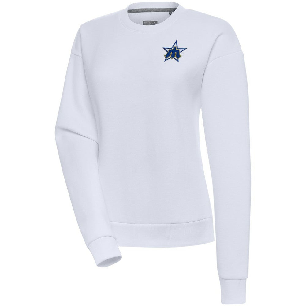 Seattle Mariners Antigua Women's Cooperstown Victory Crewneck Pullover Sweatshirt - White Pullover