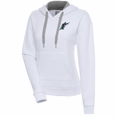 Florida Marlins Antigua Women's Cooperstown Victory Pullover Hoodie - White Hoodies