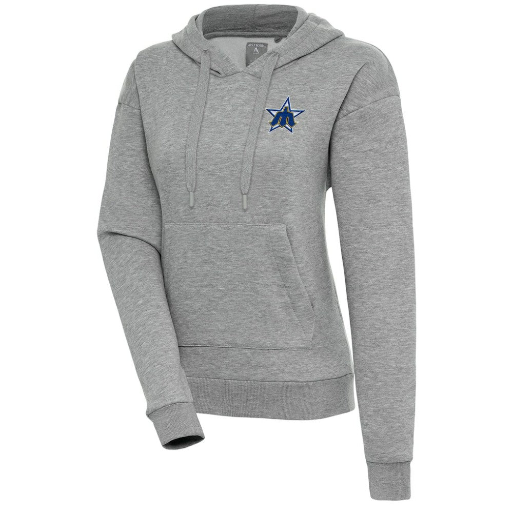 Seattle Mariners Antigua Women's Cooperstown Victory Pullover Hoodie - Heather Gray Hoodies