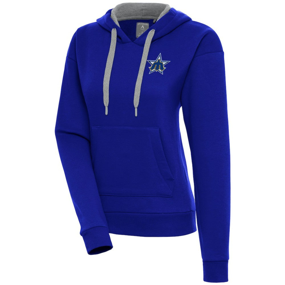 Seattle Mariners Antigua Women's Cooperstown Victory Pullover Hoodie - Royal Hoodies