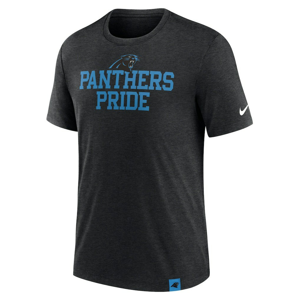 Carolina Panthers Blitz Tri-Blend T-Shirt Heather Black