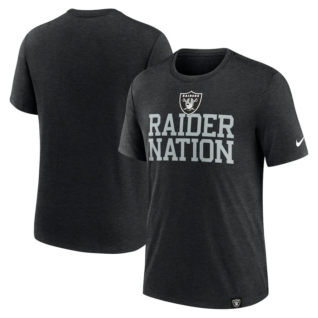 Las Vegas Raiders Blitz Tri-Blend T-Shirt Heather Black