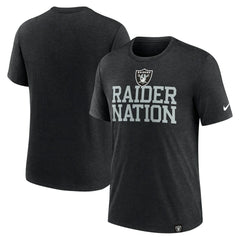 Las Vegas Raiders Blitz Tri-Blend T-Shirt Heather Black
