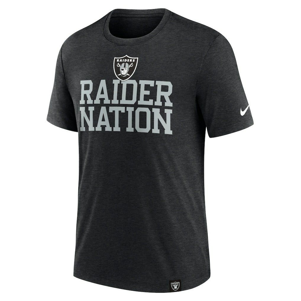 Las Vegas Raiders Blitz Tri-Blend T-Shirt Heather Black