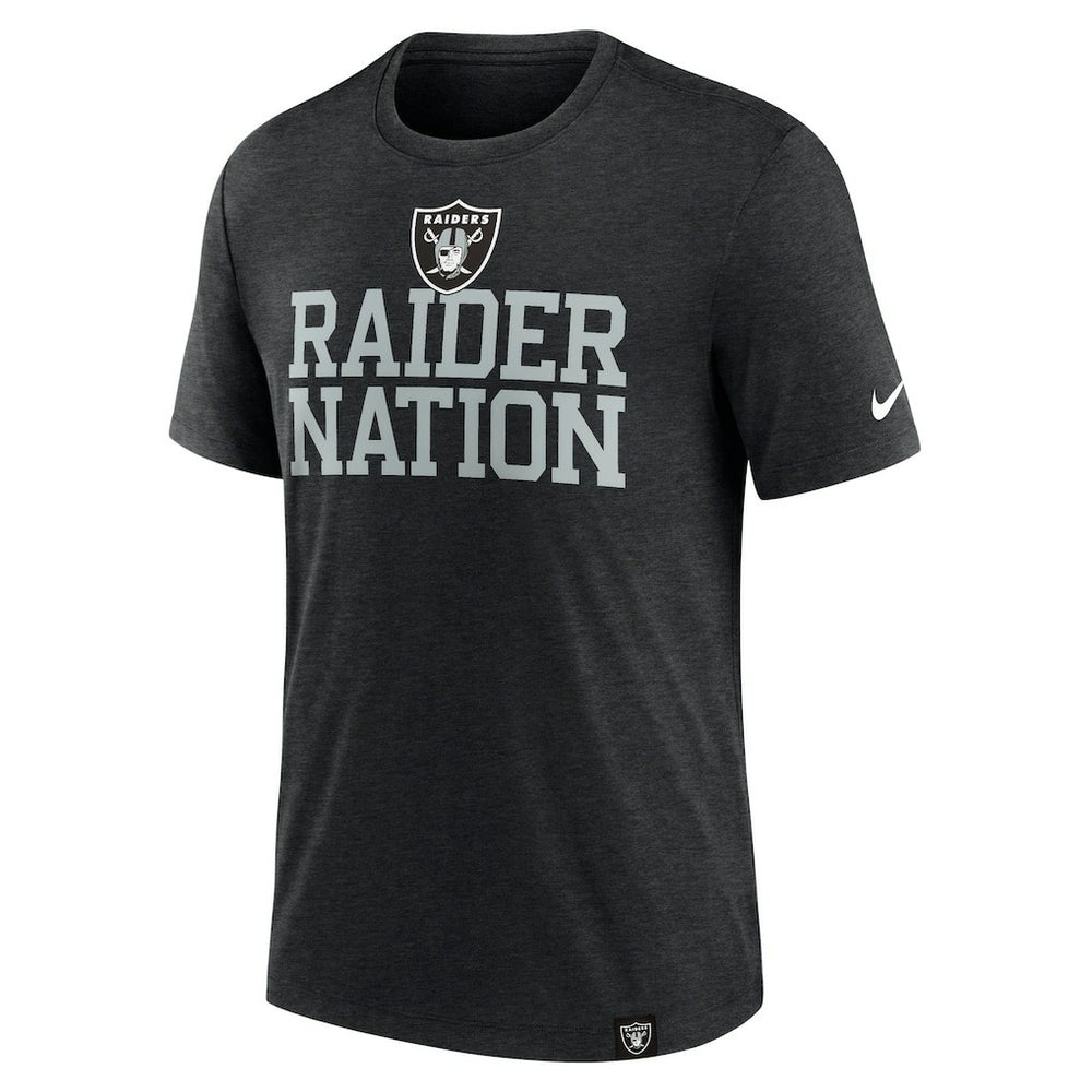 Las Vegas Raiders Blitz Tri-Blend T-Shirt Heather Black