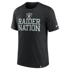 Las Vegas Raiders Blitz Tri-Blend T-Shirt Heather Black
