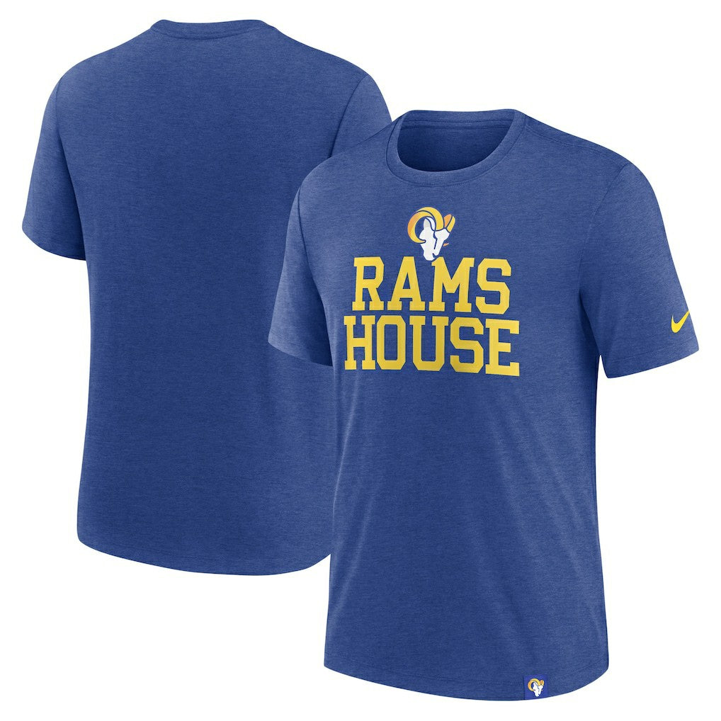 Los Angeles Rams Blitz Tri-Blend T-Shirt Heather Royal