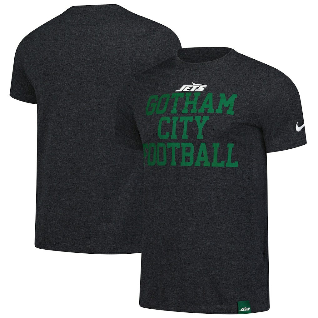 New York Jets Blitz Tri-Blend T-Shirt Heather Black