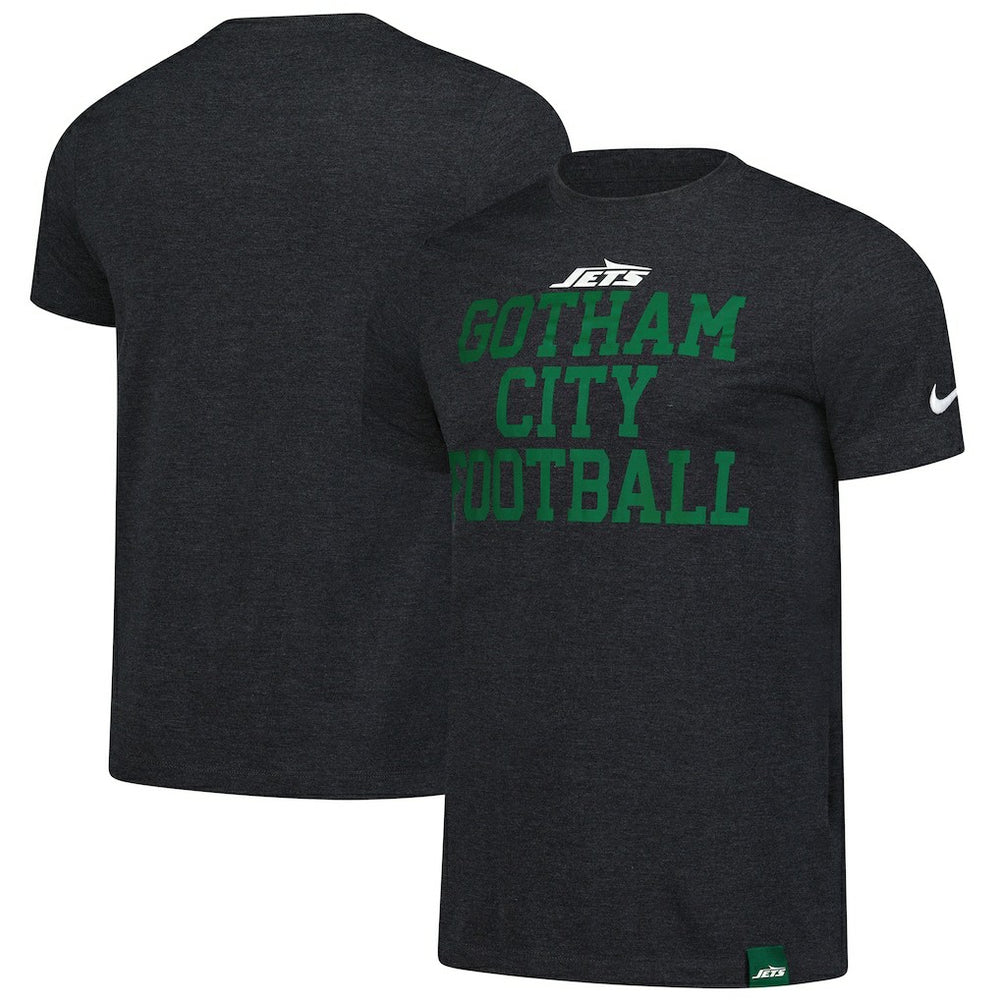 New York Jets Blitz Tri-Blend T-Shirt Heather Black