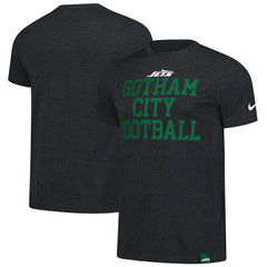New York Jets Blitz Tri-Blend T-Shirt Heather Black