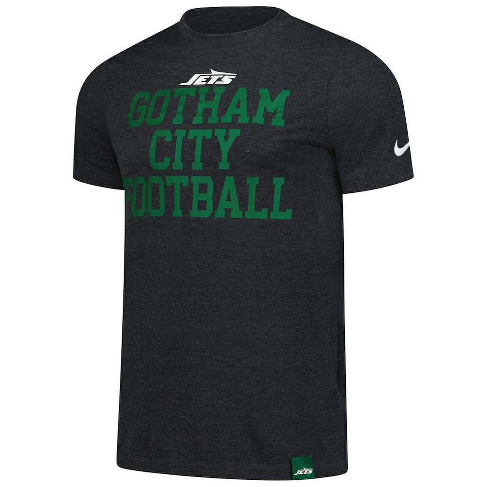 New York Jets Blitz Tri-Blend T-Shirt Heather Black
