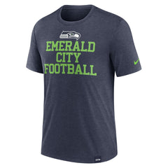 Seattle Seahawks Blitz Tri-Blend T-Shirt Heather College Navy