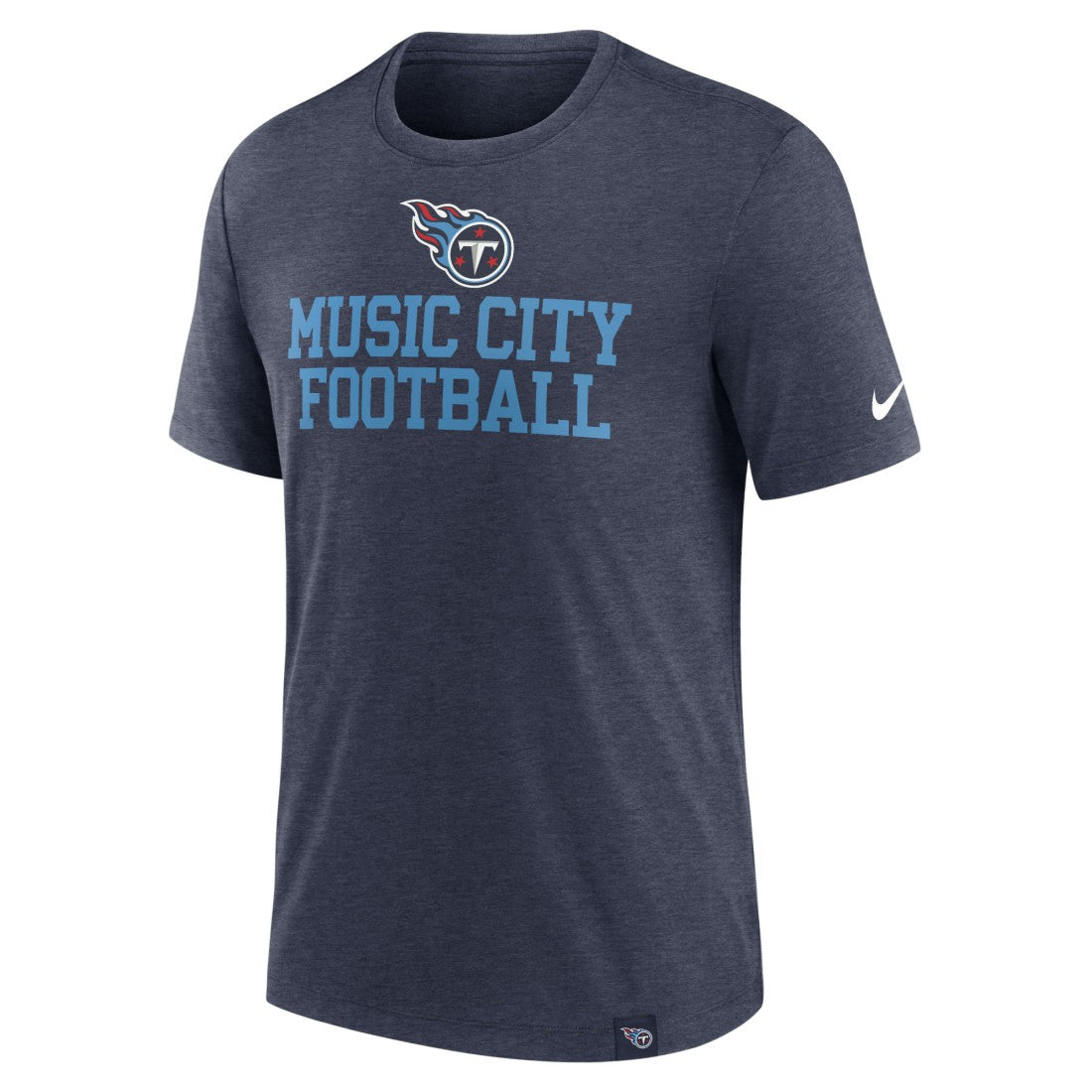 Tennessee Titans Blitz Tri-Blend T-Shirt Heather Navy