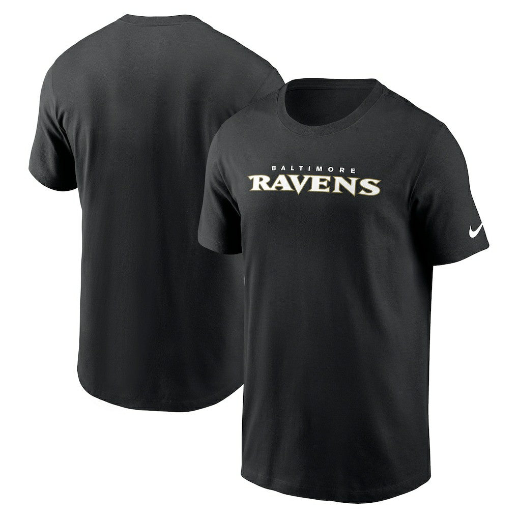 Baltimore Ravens Primetime Wordmark Essential T-Shirt Black
