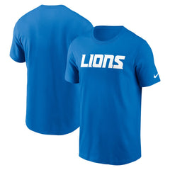 Detroit Lions Primetime Wordmark Essential T-Shirt Blue
